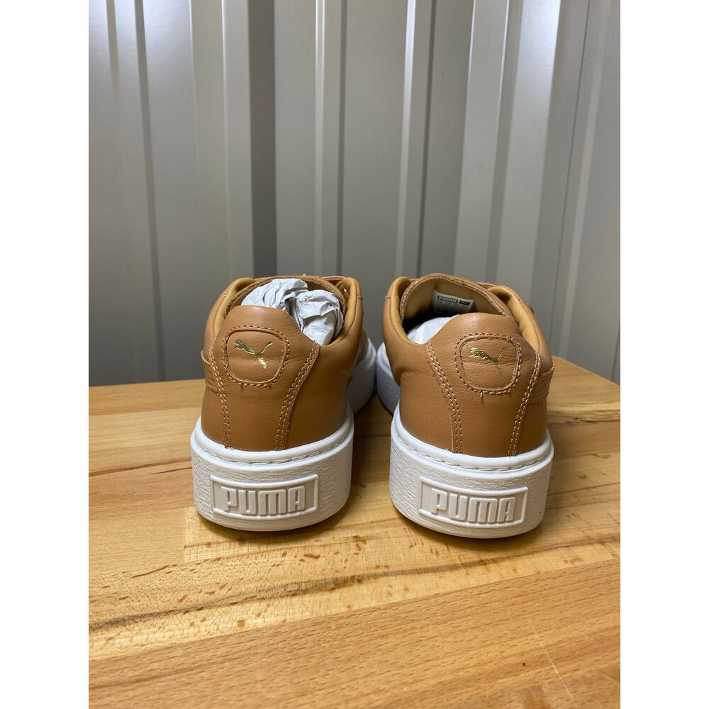 Puma Basket Platform Strap Women’s Apple Cinnamon Tan Leather Size 9 New! - Picture 5 of 8